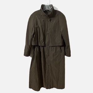 Vintage Fleet Street Trench Coat Pointed Collar Brown Removable Lining Zip Front